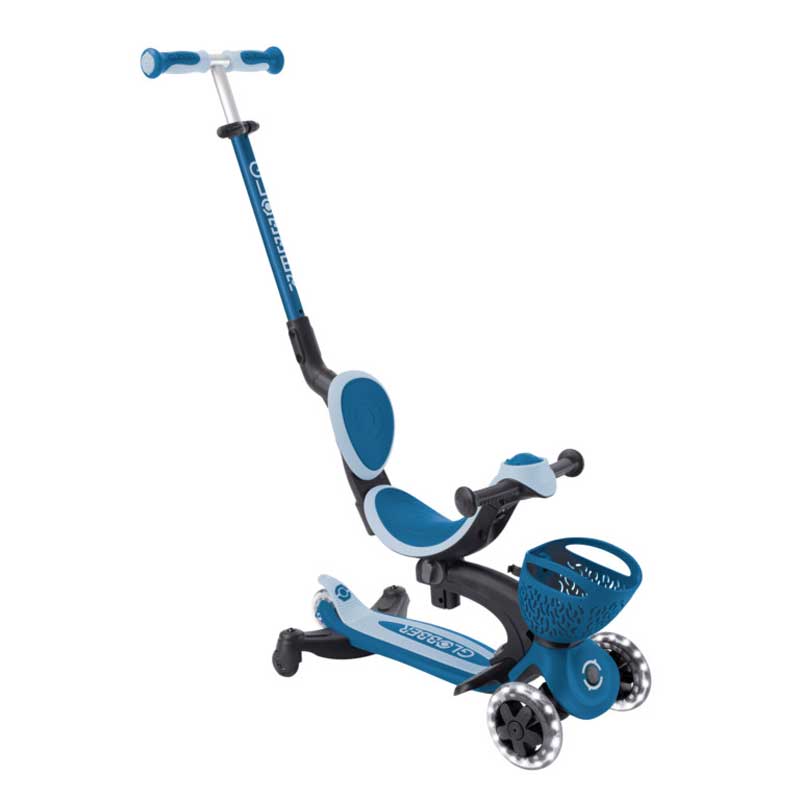 Тротинетка 5 В 1 Globber Go Up Baby Learn 360° Flash Lights, Тъмно Синя