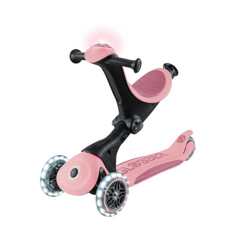 Тротинетка 5 В 1 Globber Go Up Deluxe Lights 360° - Пастелно Розова
