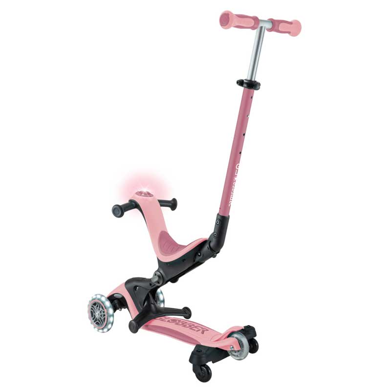 Тротинетка 5 В 1 Globber Go Up Deluxe Lights 360° - Пастелно Розова