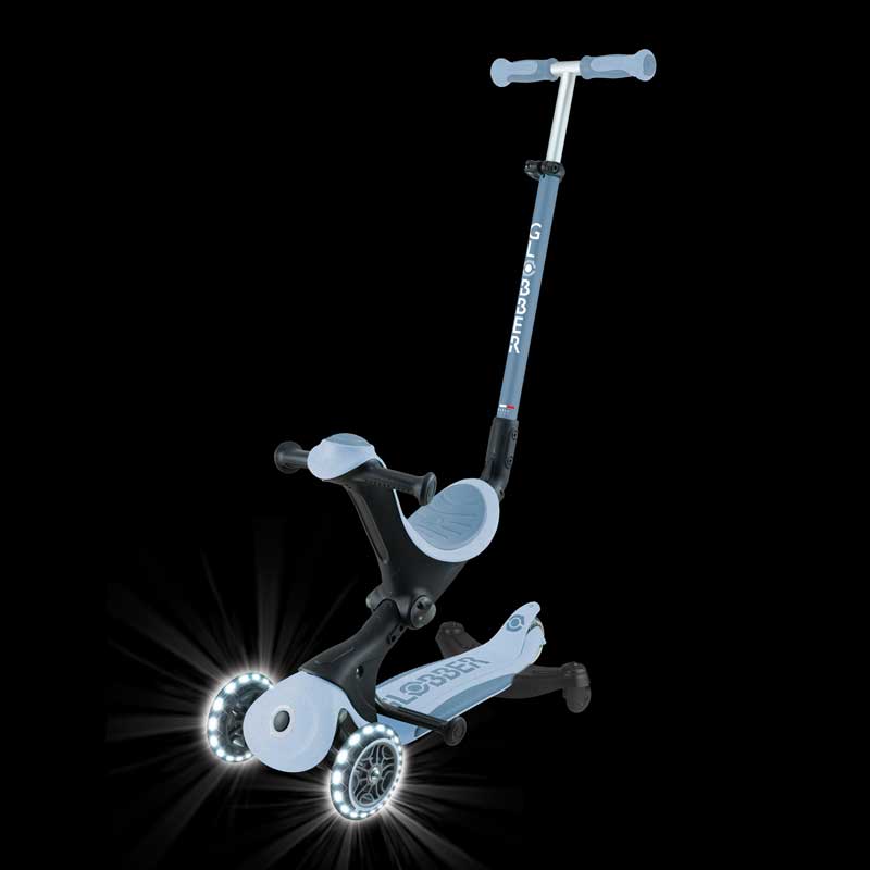 Тротинетка Със Седалка 5 В 1 Go Up Deluxe Lights Ecologic 360° Пастелно Синя Globber