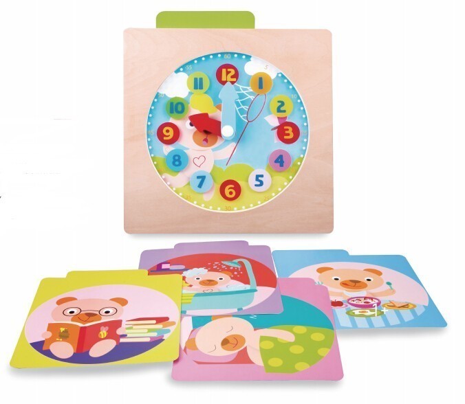 Цветен Дървен Часовник - Образователни Игри - Classic World - BebeMama