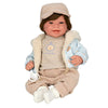 Усмихната Кукла-Бебе Зори В Кадифен Костюм И Шапчица - 45 См