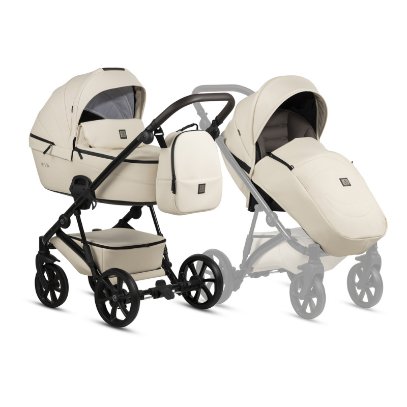 Tutis Viva 5+ Leather Бебешка Количка 2В1 086 Vanila