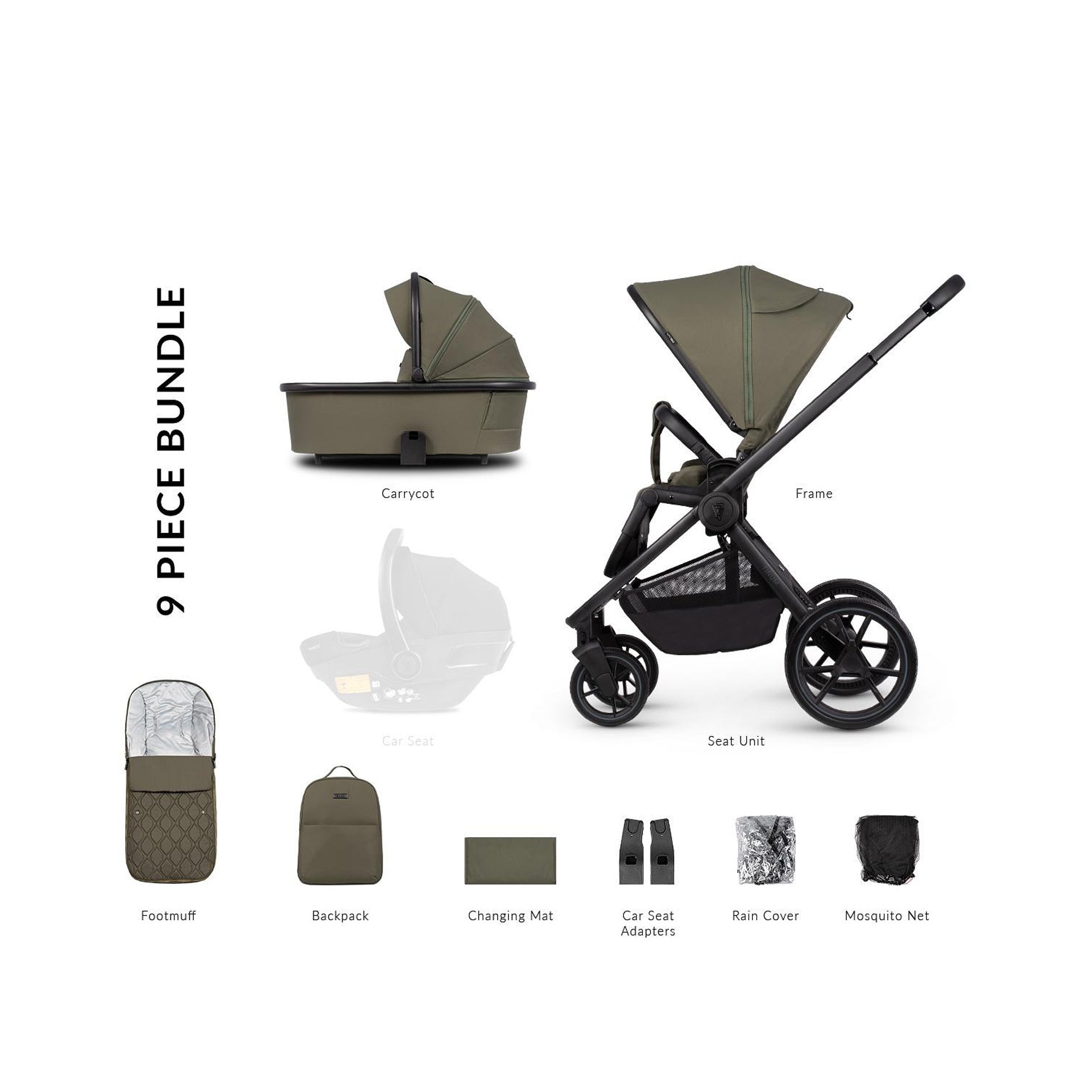 Комбинирана Количка 2 В 1 Tinum Edge Moss Venicci