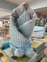 Двулицева Пелена За Изписване "прегърни Ме" + Панделка Зима It's A Boy Blue Minky Galix