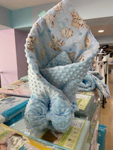 Двулицева Пелена За Изписване "прегърни Ме" + Панделка Зима Rabbit Blue Minky Galix