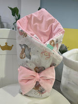 Двулицева Пелена За Изписване "прегърни Ме" + Панделка Зима Русалка Розов Велвет Galix