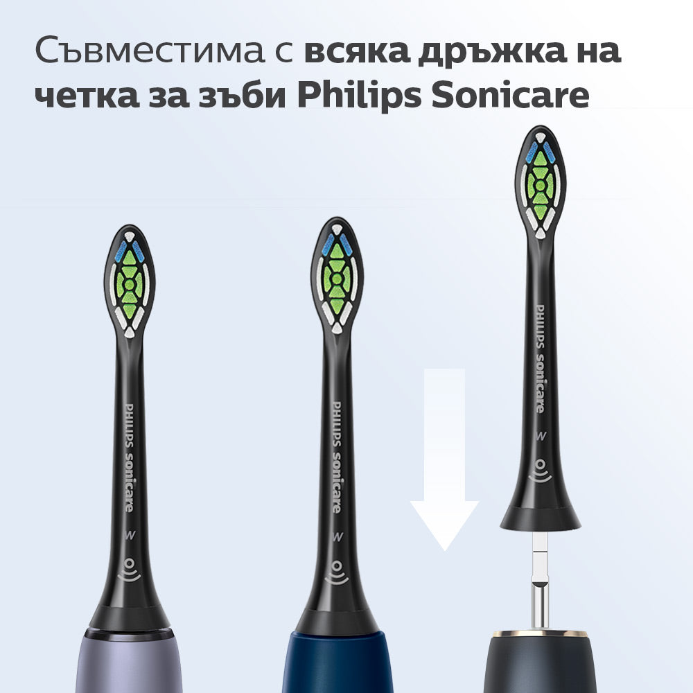 Глава За Четка W2 Optimal White Hx6062 88, Черен, 2 Броя Philips Sonicare