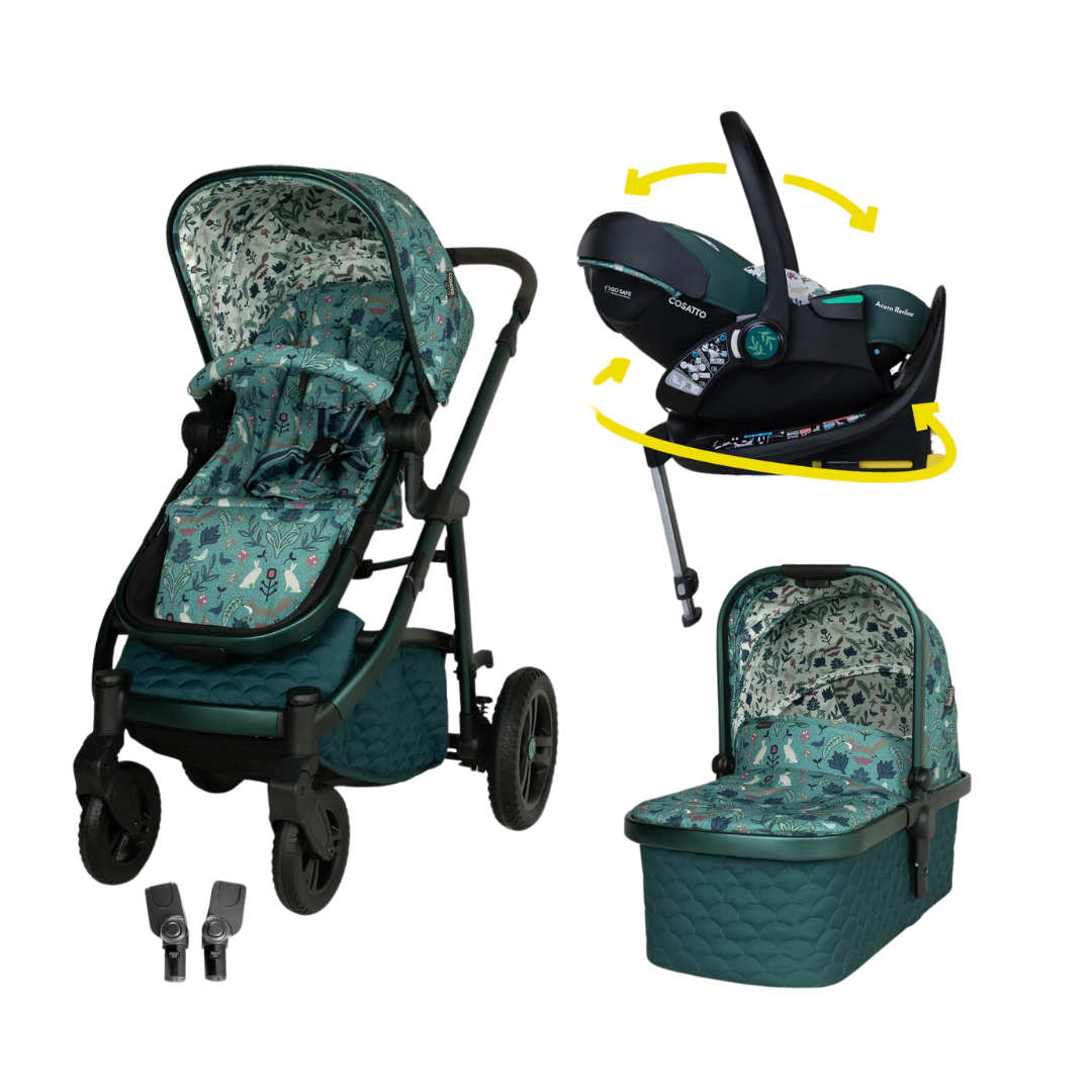 Ct5629 Wow 3 Бебешка Количка Masquerade + Ct6081 Acorn Recline Столче За Кола + Ct6005 База Cosatto