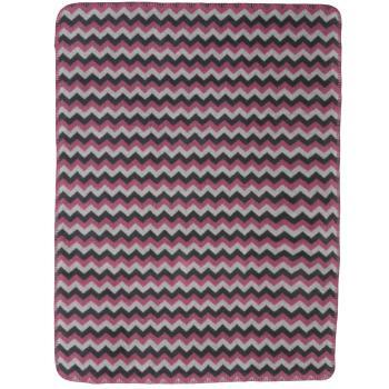 Памучно Бебешко Одеяло Графит Тъмнорозово Zigzag 75x100 См Zaffiro