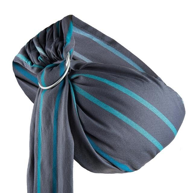 Слинг За Новородено Бебе Hug Me Diamond Turquoise And Graphite Stripes Zaffiro