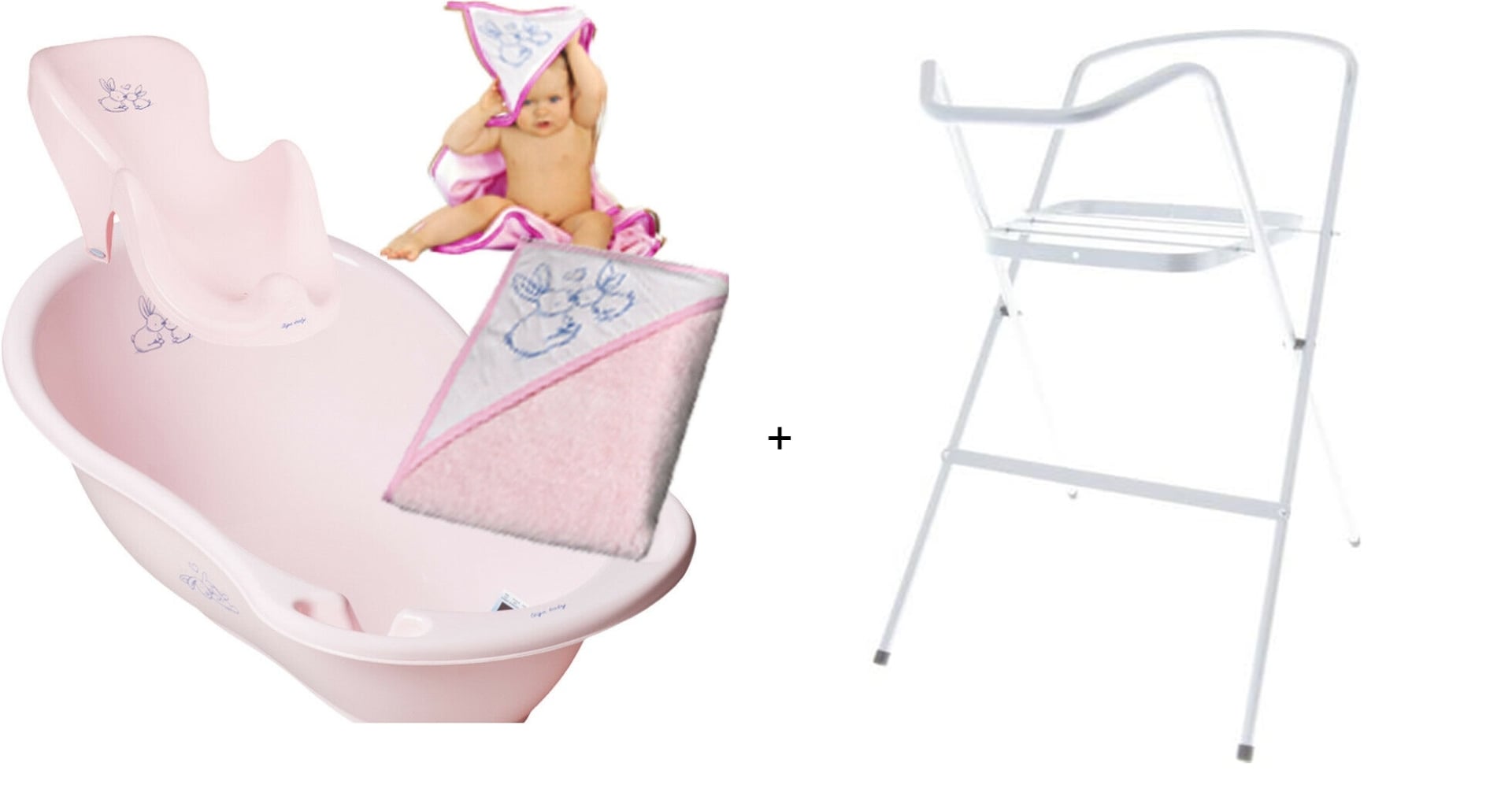 Комплект За Баня Зайче 4Ч Розов