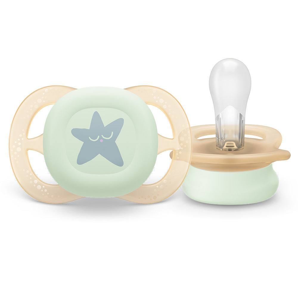 Залъгалки Ultra Start Night 0 2м Дизайн Луна И Звезди, Момиче Philips Avent