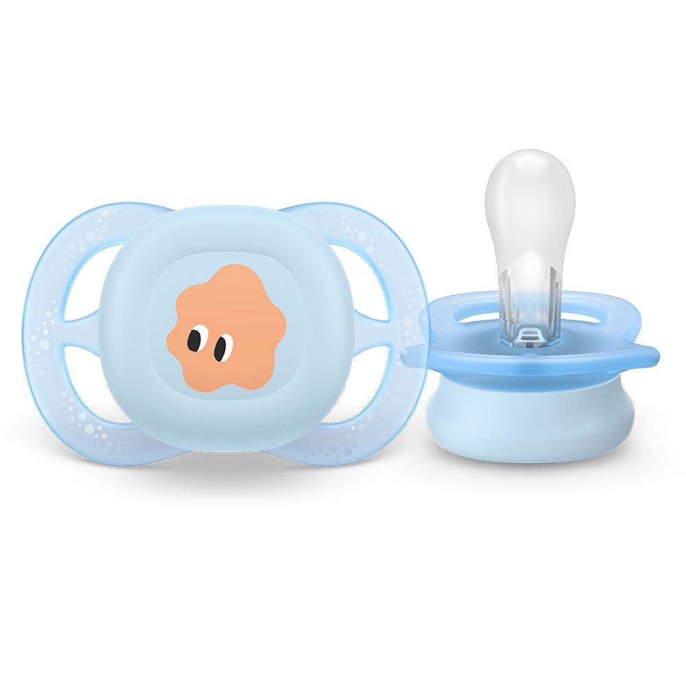 Залъгалки Ultra Start 0 2м Пастелни Декор Усмивка И Очички, Момче Philips Avent