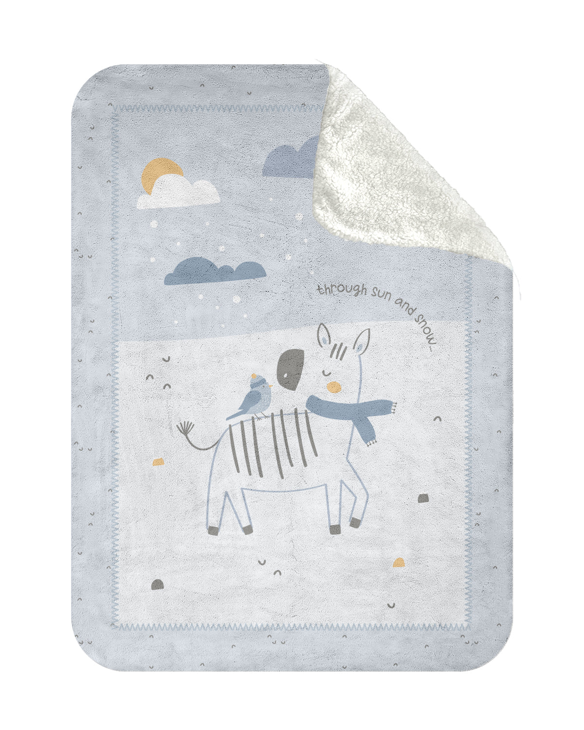 Супер Меко Бебешко Одеяло С Шерпа 110/140 См Stripy Friends