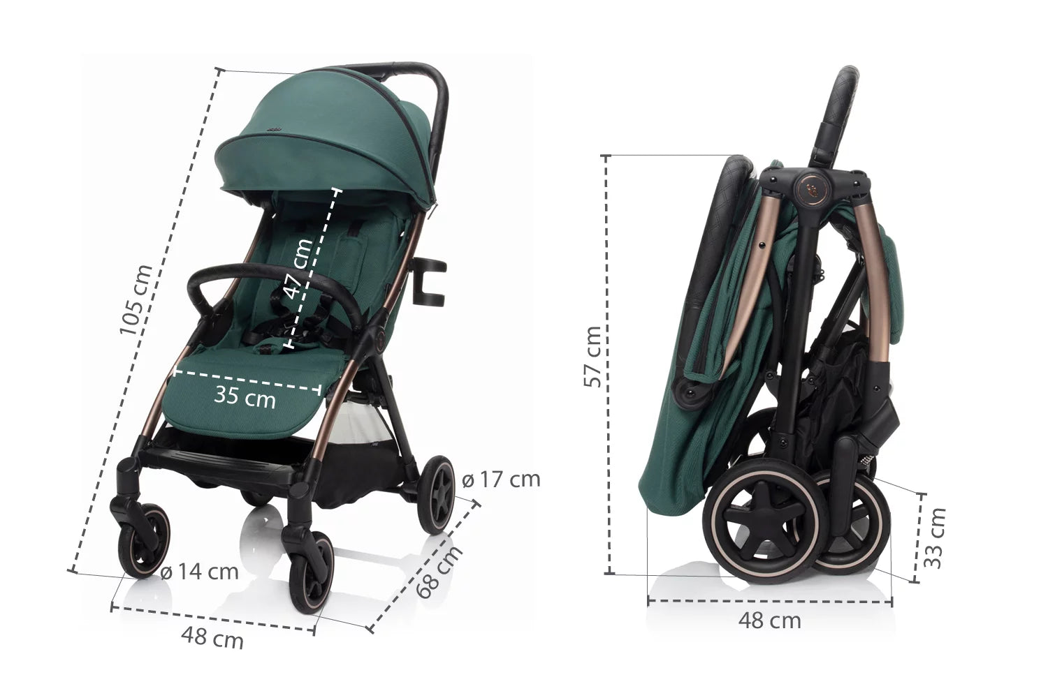 Детска Количка Quiq 2 Antique Green Black Zopa