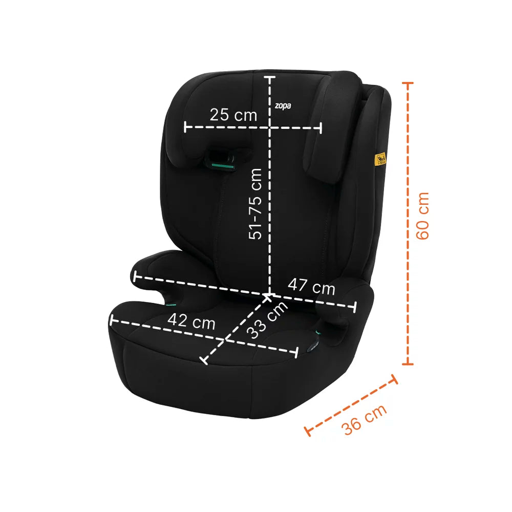 Детско Столче За Кола Beta (100 150см) I Size Isofix Grey Zopa