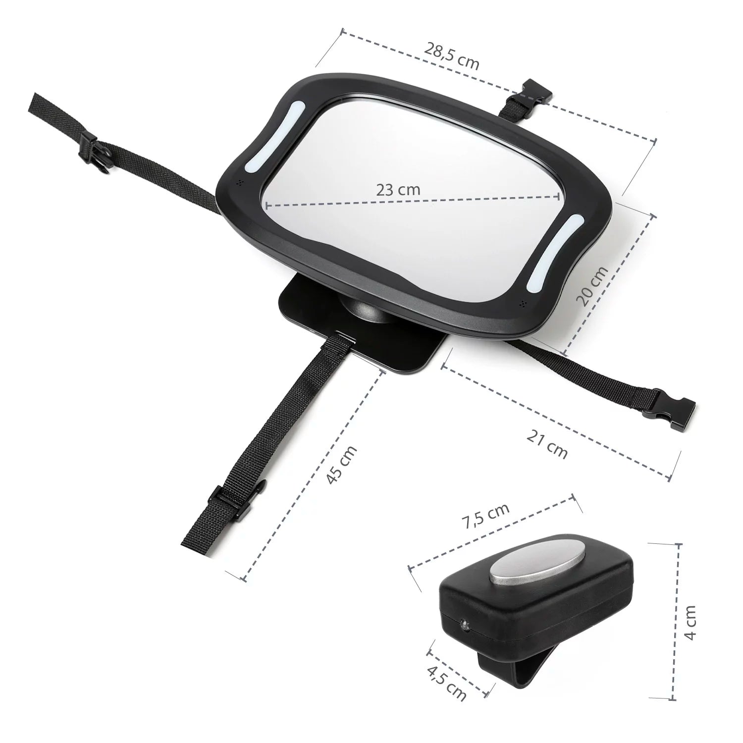 Led Бебешко Огледало Black Zopa