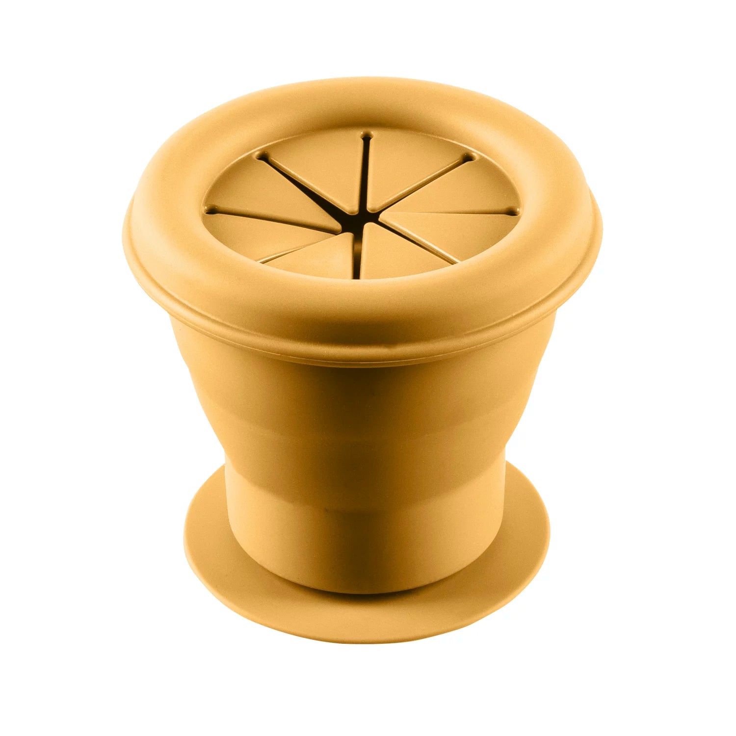 Силиконова Сгъваема Купа За Закуски С Вакуум Mustard Yellow Zopa