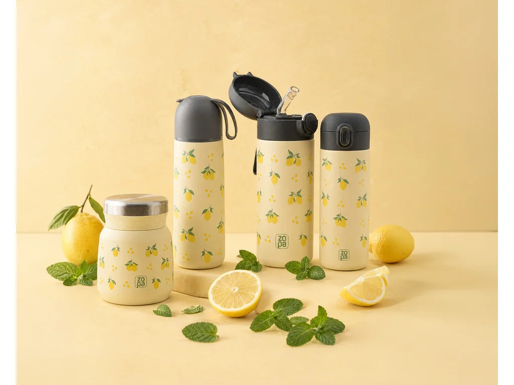 Термо Бутилка Със Силиконова Дръжка И Накрайник За Пиене 350 Ml Limoncello Zopa