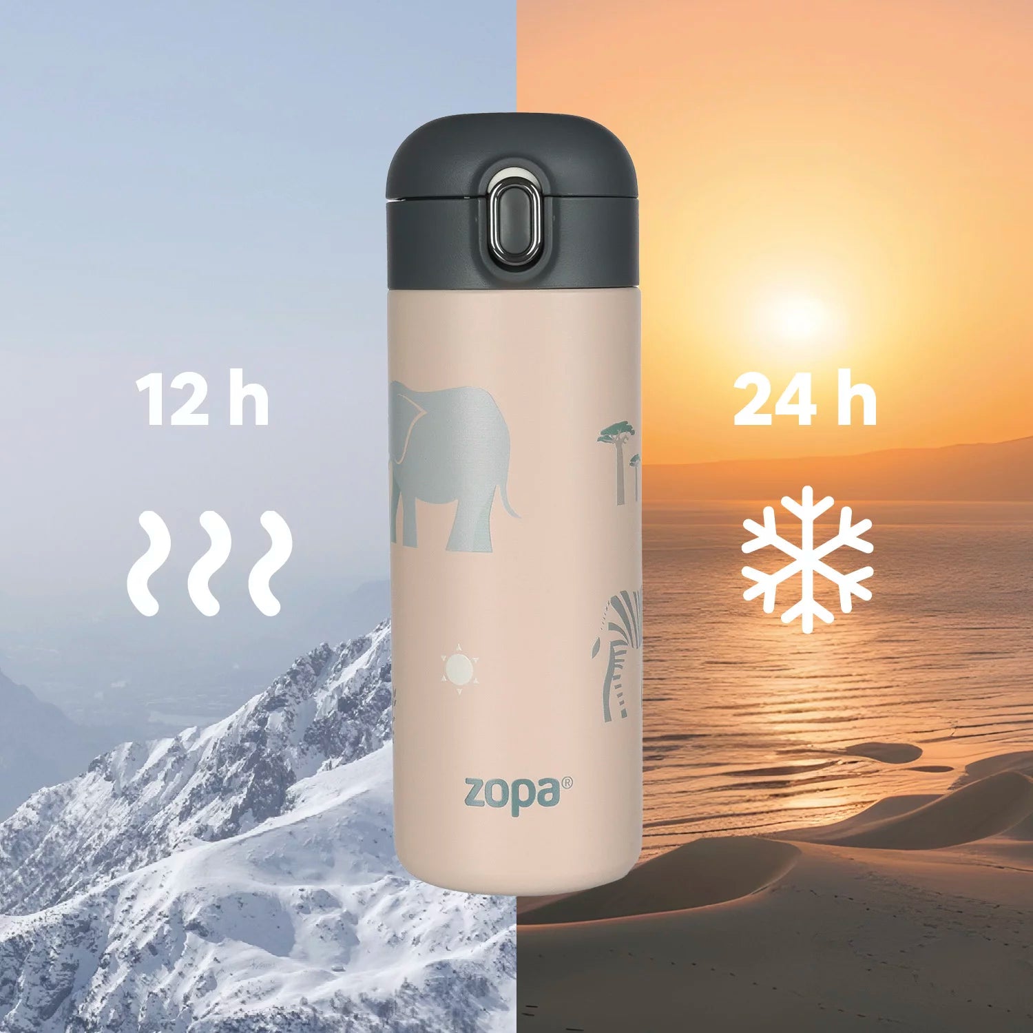 Термобутилка С Накрайник За Пиене 400 Ml Safari Zopa