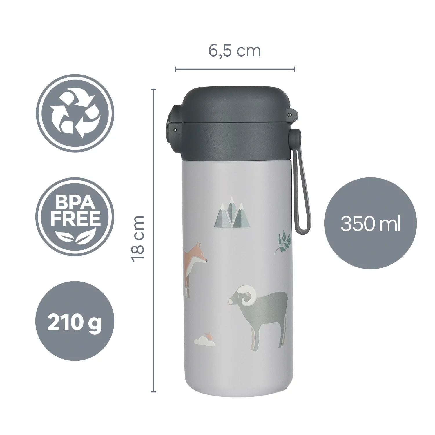 Термобутилка Със Силиконов Държач И Накрайник За Пиене 350 Ml Safari Zopa