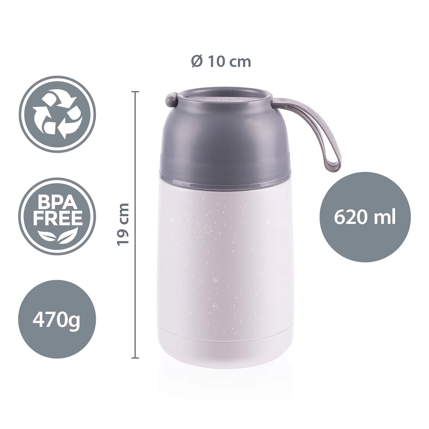 Термос За Храна Със Силиконов Държач 620 Ml City Zopa