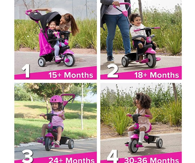 Детска Триколка Smartrike 4-В-1 Swing Dlx, Розова --- BebeMama