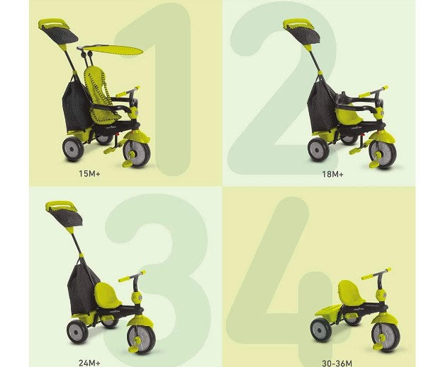 Детска Триколка Smartrike 4-В-1 Glow, Зелена --- BebeMama