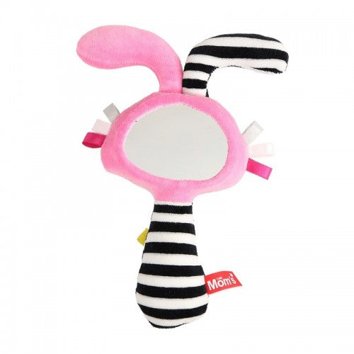 Мека играчка огледало - пискун с уши Розово - Играчки - MomsCare - BebeMama