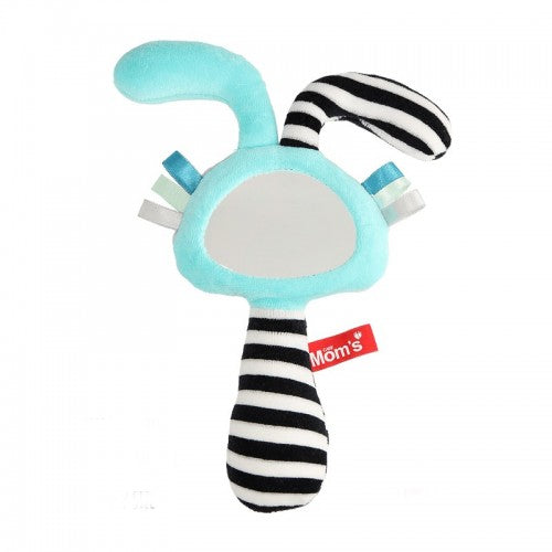 Мека играчка огледало - пискун с уши Синьо - Играчки - MomsCare - BebeMama