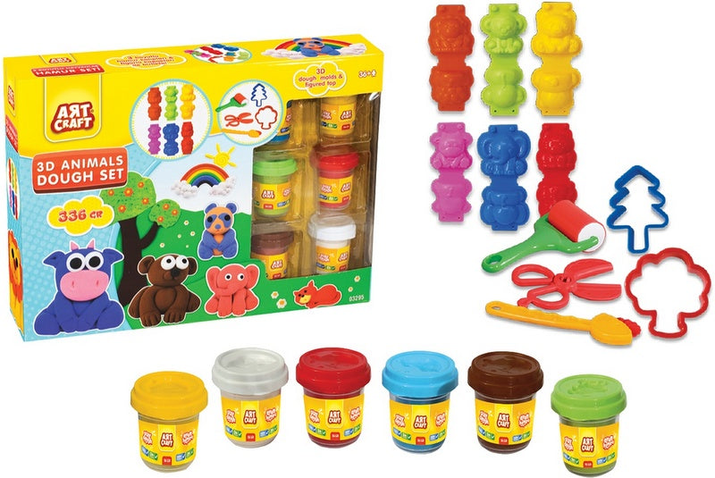 К-Т Пластелин 3D Животни 336 Гр.6 Бр.3D Матрици И Инструменти38Х7Х28 - Умения И Творчество - TheSmileOfYourBaby - BebeMama