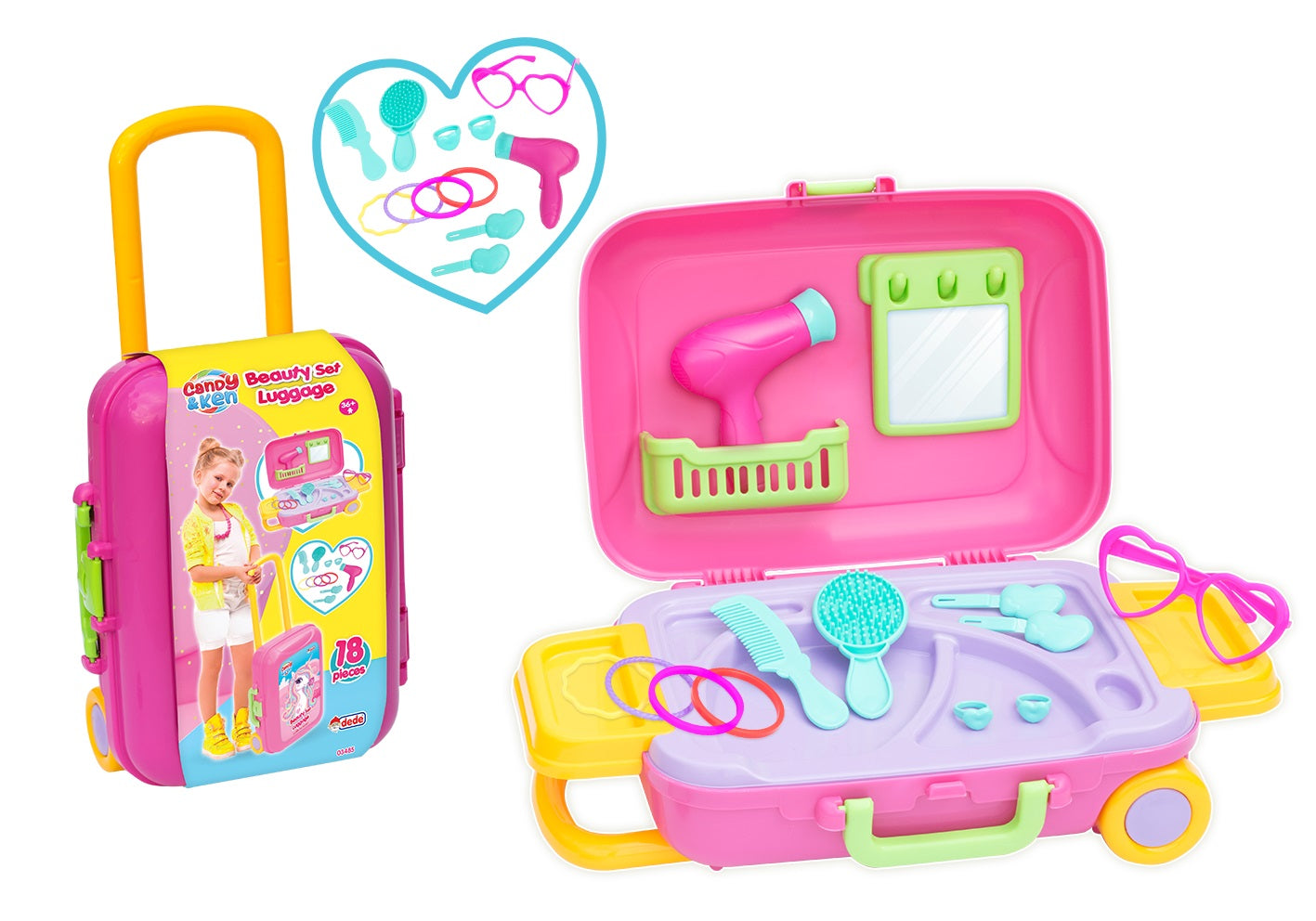 Кенди И Кен Карета С Комплект За Красота С Изваждаща Се Дръжка 24Х36Х13 - Играчки - TheSmileOfYourBaby - BebeMama