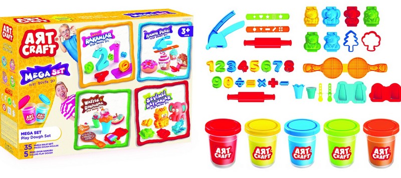 Мега Комплект Пластелин 5Х56 Гр Преса 2 Ролера 14 3D Матрици 15 Матрици На Цифри 37Х8Х26 - Умения И Творчество - Thesmileofyourbaby - BebeMama