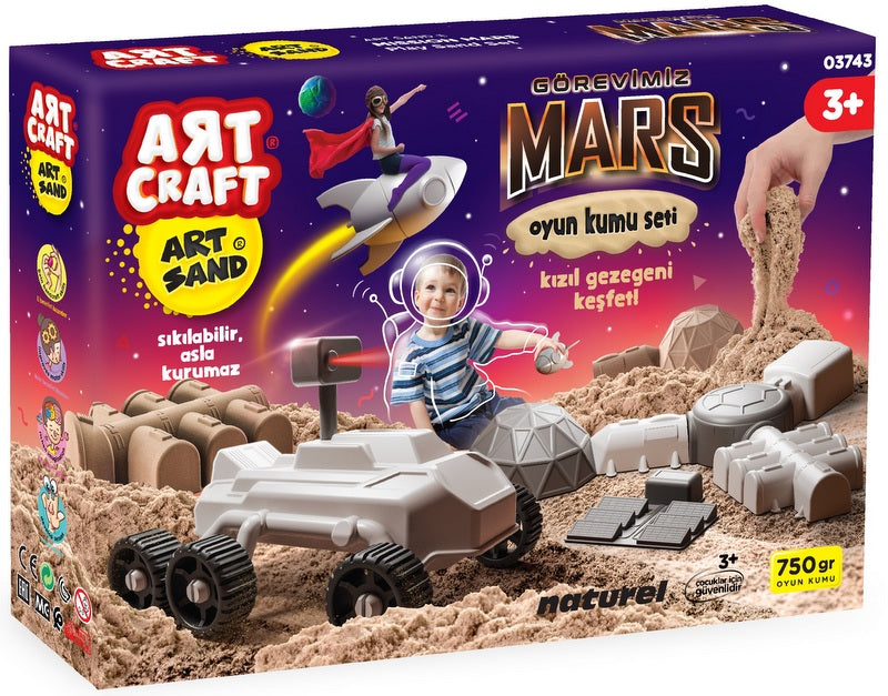 Коплект Кинетичен Пясък Мисия Марс С 3Д Форми Космически Кораб Лунна Станция И Др. 750 Гр Кинетичен Пясък 26X37X8 --- BebeMama