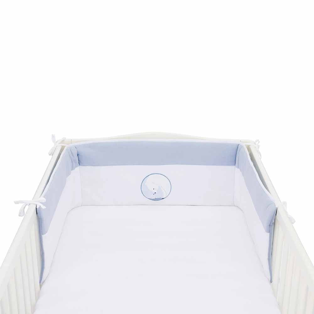 Обиколник За Бебешка Кошара Fillikid Bumper Basic Polar Bear Син --- BebeMama