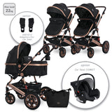 Д.Количка Lora Black До 22 Кг - Комбинирани Колички - Lorelli Classic - BebeMama