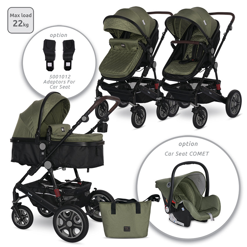Д.Количка Lora Loden Green До 22 Кг - Комбинирани Колички - Lorelli Classic - BebeMama
