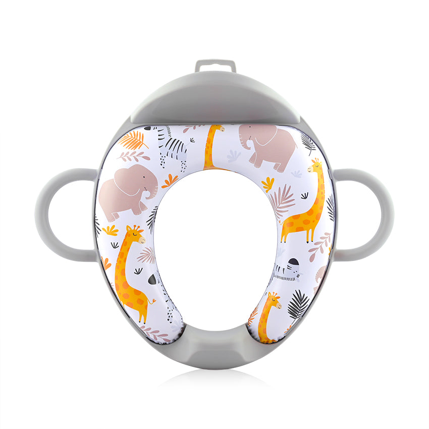 Мека Приставка С Облегалка Grey Animals - Адаптори За Тоалетна - Lorelli Classic - BebeMama