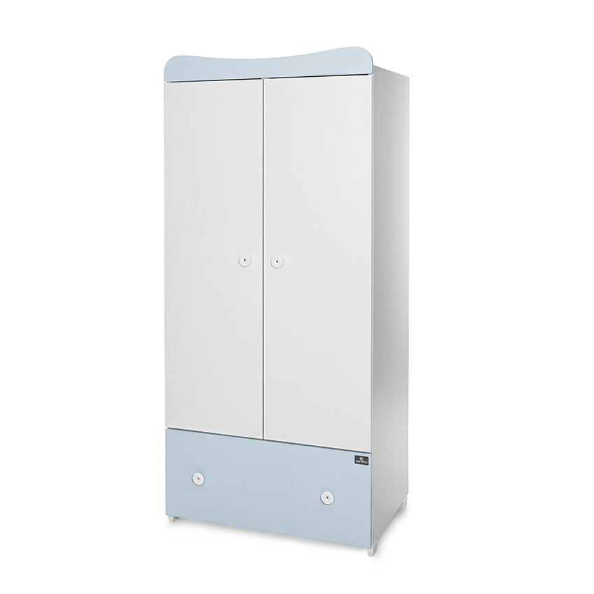 Гардероб Exclusive Бяло/Baby Blue --- BebeMama