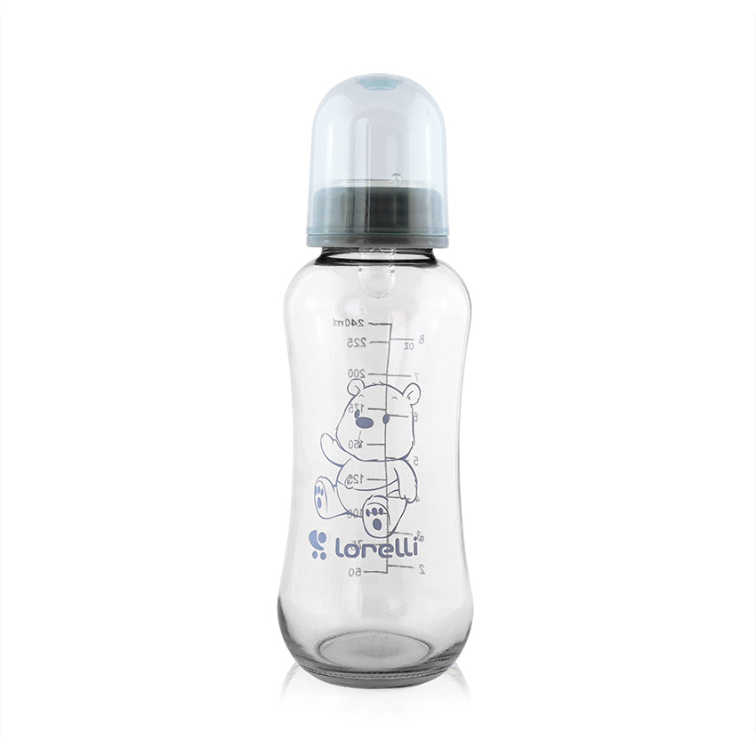 Стъклено Шише 240 Мл Moonlight Син - Шишета За Хранене - Lorelli Classic - BebeMama