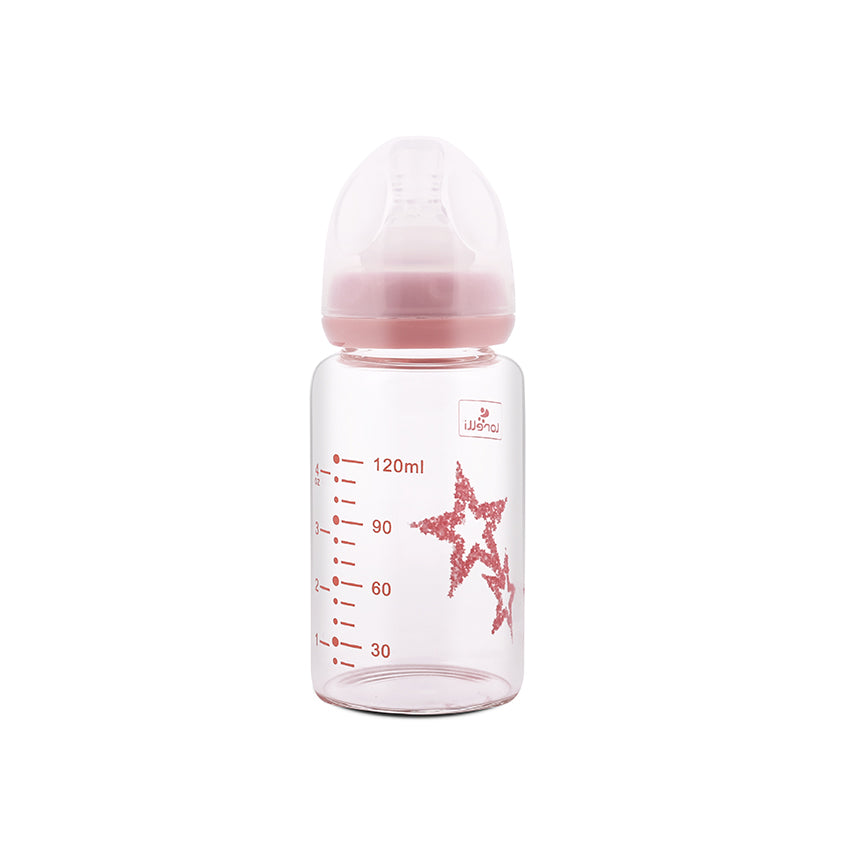 Стъклено Шише Anti Colic 120 Мл Blush Pink --- BebeMama