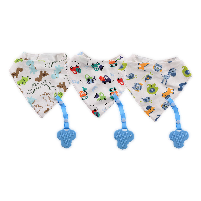 Лигавник Бандана С Гризалка+Държач Boy - Лигавници - Baby Care - BebeMama