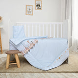 Сет Cosy 3 Части Ранфорс Влакче Синьо --- BebeMama