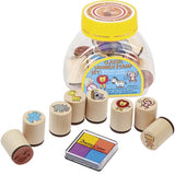 Дървени печати диви животни с цветен тампон (6) - Занимателни Играчки - Goki - BebeMama