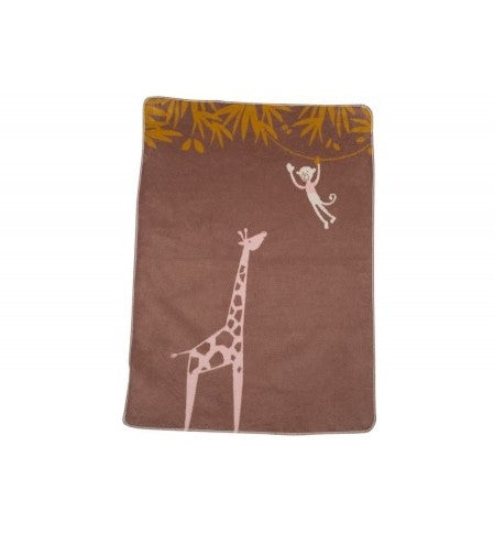 Детско Одеяло David Fussenegger - Maja 75Х100 Жираф И Маймунка Кафяво - Одеяла - David Fussenegger - BebeMama