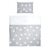 Сет За Люлка First Dreams Ранфорс Сиви Звезди --- BebeMama