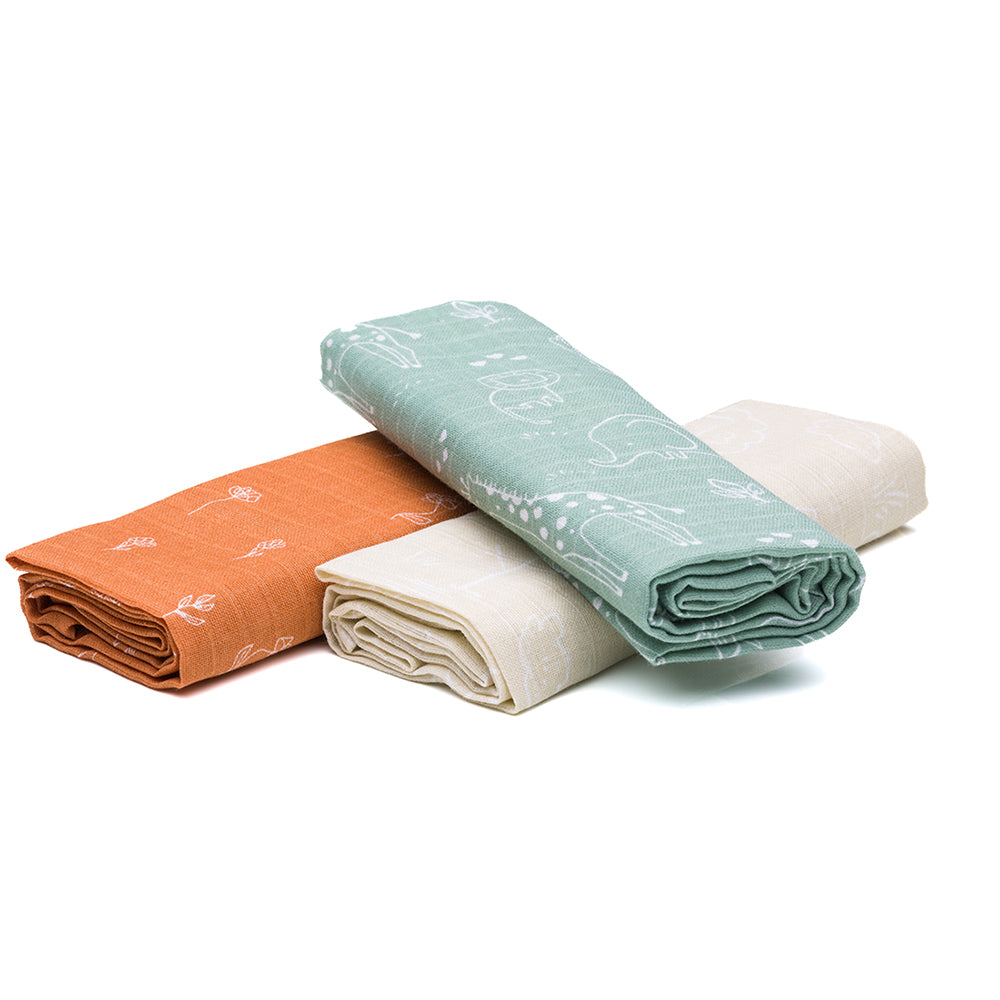 Памучни Пелени С Принт - 100% Памук 75X75 См (3 Бр./Оп.) Fillikid - Пелени - Fillikid - BebeMama