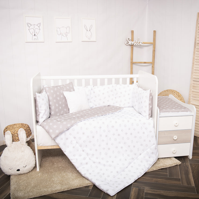 Сет За Легло Тренд Ранфорс Абстр Листа Сивобежово - Спални Комплекти - Lorelli Classic - BebeMama