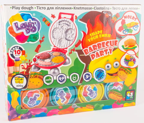 К-Т Пластелин Барбекю Парти 800 Гр 20 Цвята С ПресаФорми И Инструкция 36Х29Х7 См С Дръжка 43 Части На Растителна Основа - Умения И Творчество - TheSmileOfYourBaby - BebeMama
